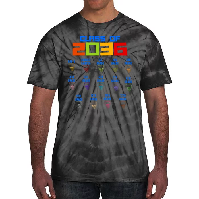 Class Of 2036 School Year Grow With Me K12 Basketball Tie-Dye T-Shirt