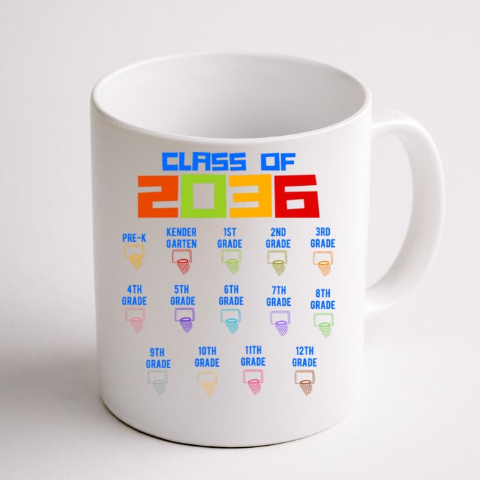 Class Of 2036 School Year Grow With Me K12 Basketball Front & Back Coffee Mug