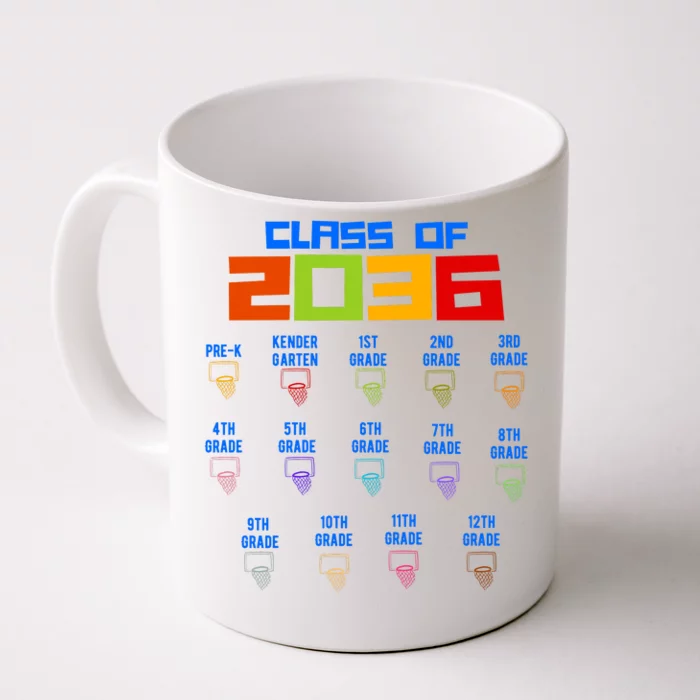 Class Of 2036 School Year Grow With Me K12 Basketball Front & Back Coffee Mug