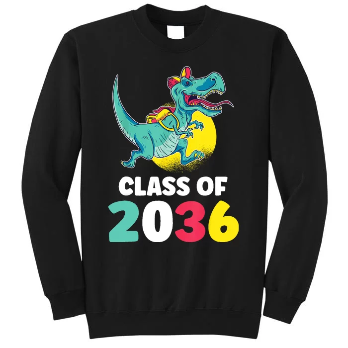 Class Of 2036 Back To School Kindergarten Trex Dinosaur Tall Sweatshirt