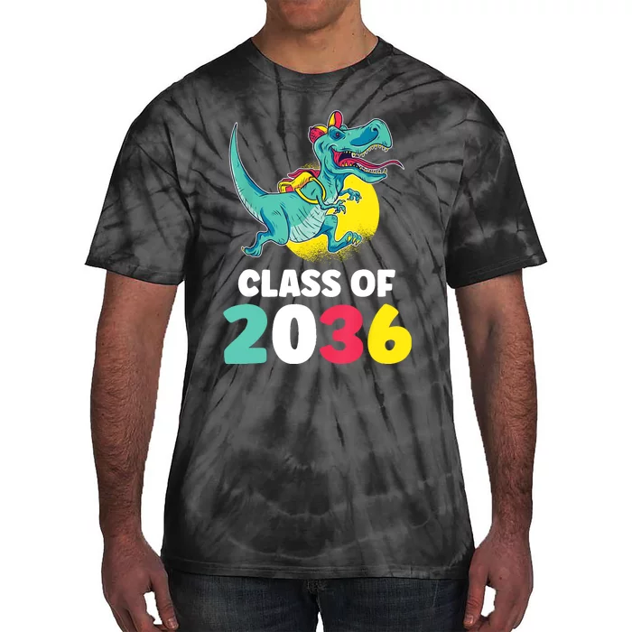 Class Of 2036 Back To School Kindergarten Trex Dinosaur Tie-Dye T-Shirt