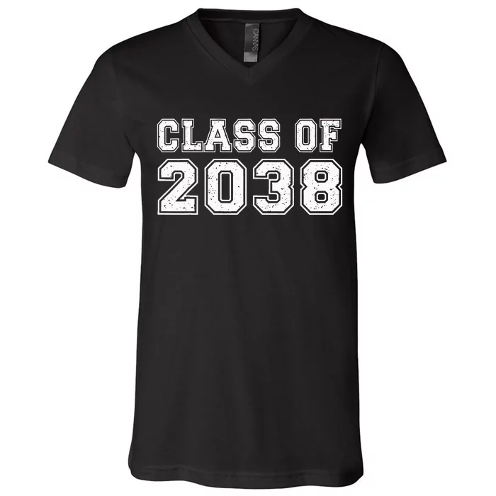 Class Of 2038 Grow With Me Graduates Kindergarten V-Neck T-Shirt