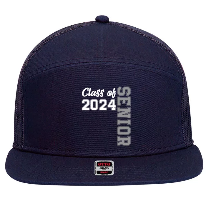 Class Of 2024 Senior 24 Meaningful Gift High School Graduation Party Gift 7 Panel Mesh Trucker Snapback Hat