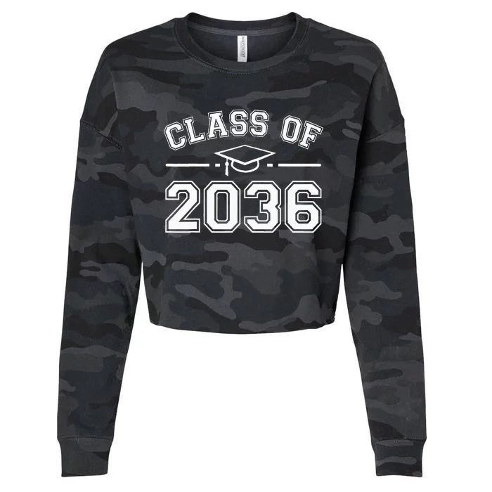 Class Of 2036 Grow With Me First Day Kindergarten Graduation Cropped Pullover Crew