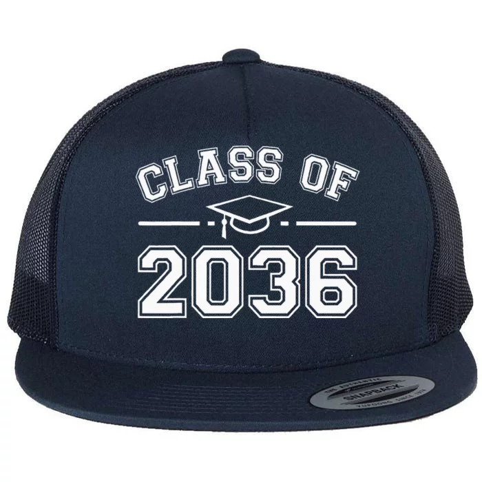 Class Of 2036 Grow With Me First Day Kindergarten Graduation Flat Bill Trucker Hat