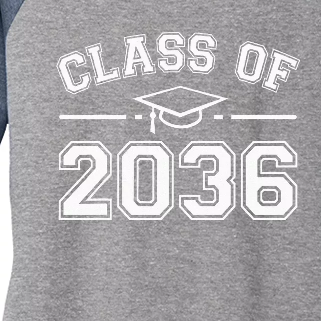 Class Of 2036 Grow With Me First Day Kindergarten Graduation Women's Tri-Blend 3/4-Sleeve Raglan Shirt