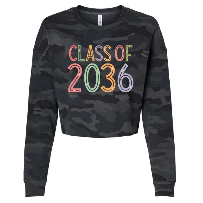 Class Of 2036 Grow With Me Graduation First Day Of School Cropped Pullover Crew