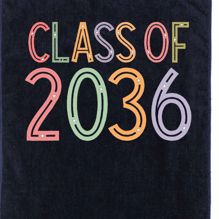 Class Of 2036 Grow With Me Graduation First Day Of School Platinum Collection Golf Towel