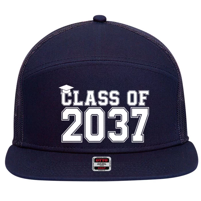 Class Of 2037 Graduation 7 Panel Mesh Trucker Snapback Hat