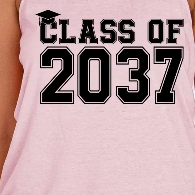 Class Of 2037 Graduation Women's Knotted Racerback Tank