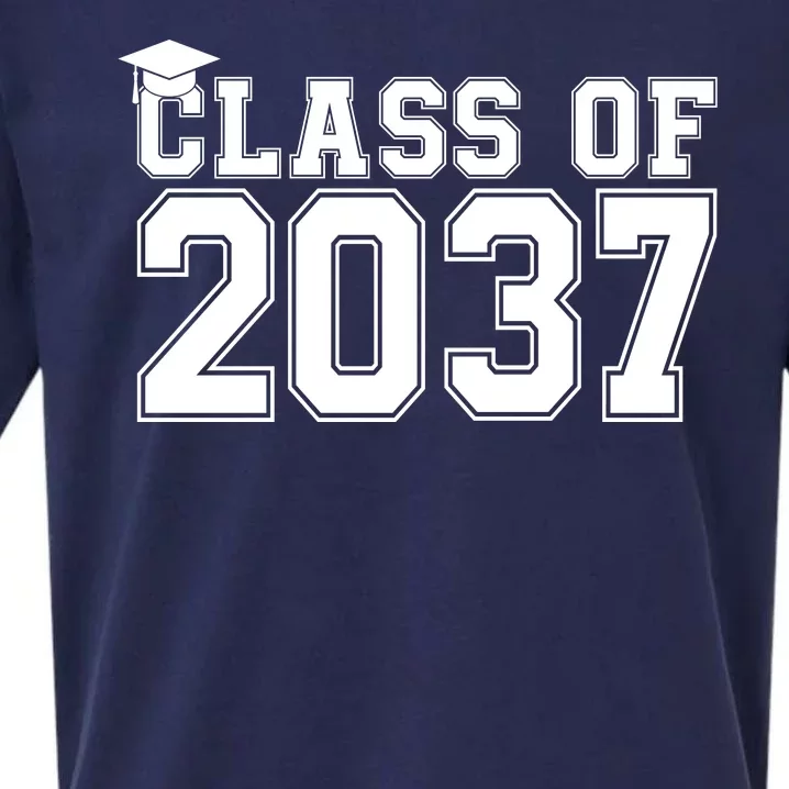 Class Of 2037 Graduation Sueded Cloud Jersey T-Shirt