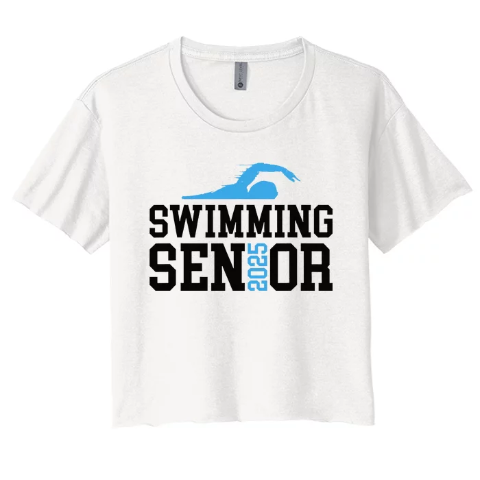 Class Of 2025 Swimming Senior Night Women's Crop Top Tee