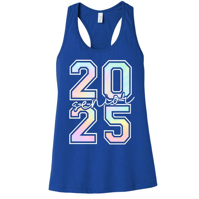 Class Of 2025 Senior Tie Dye Seniors School Cool Gift Women's Racerback Tank