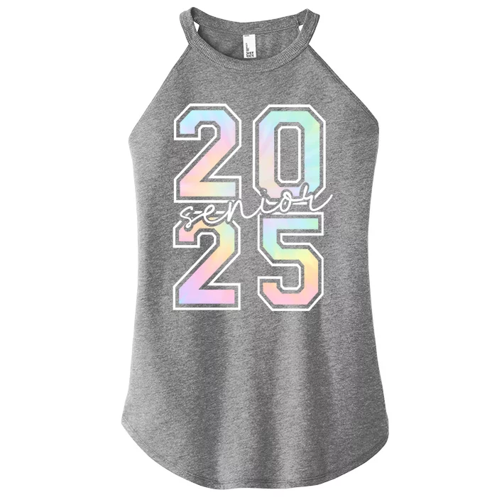 Class Of 2025 Senior Tie Dye Seniors School Cool Gift Women’s Perfect Tri Rocker Tank