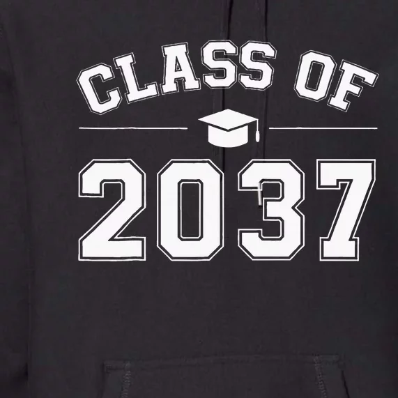 Class Of 2037 Grow With Me First Day Of School Graduation Premium Hoodie