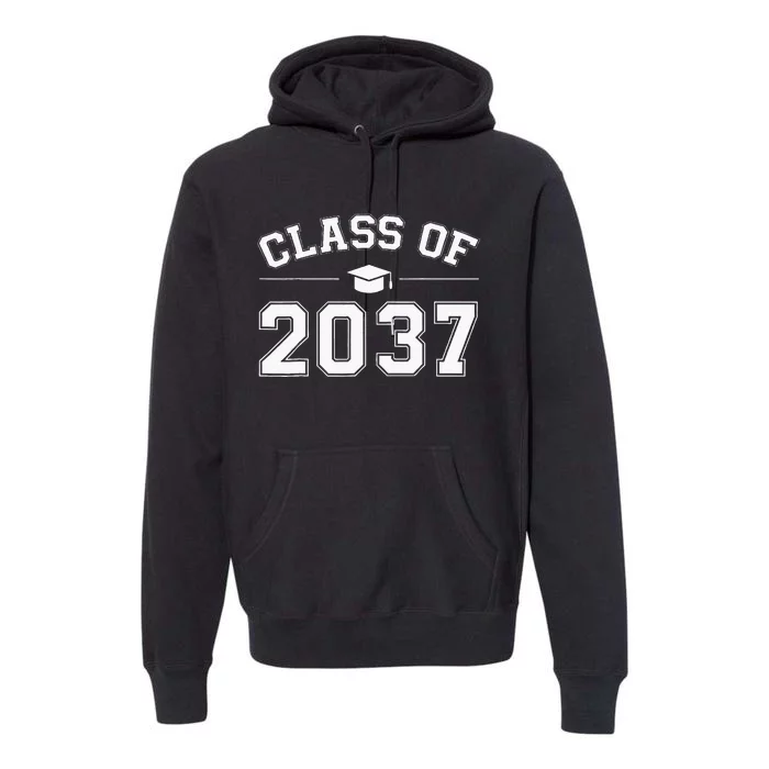 Class Of 2037 Grow With Me First Day Of School Graduation Premium Hoodie