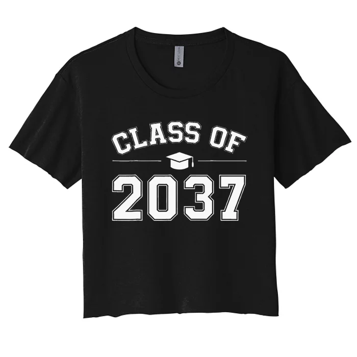 Class Of 2037 Grow With Me First Day Of School Graduation Women's Crop Top Tee