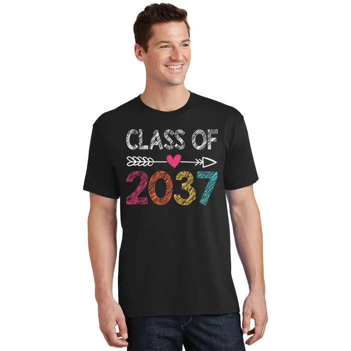 Class Of 2037 Kindergarten Pre K Grow With Me Graduation T-Shirt