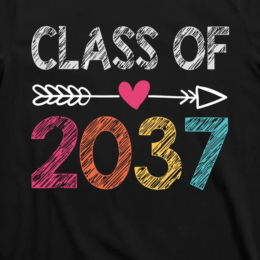 Class Of 2037 Kindergarten Pre K Grow With Me Graduation T-Shirt