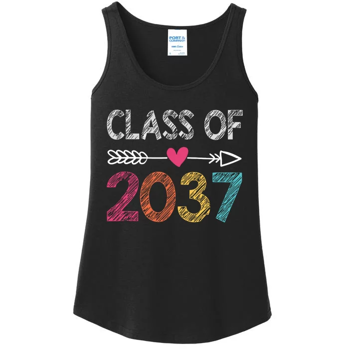 Class Of 2037 Kindergarten Pre K Grow With Me Graduation Ladies Essential Tank