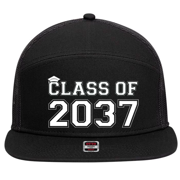 Class Of 2037 Pre K Grow With Me Graduation 7 Panel Mesh Trucker Snapback Hat