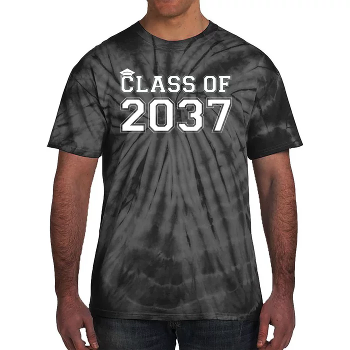 Class Of 2037 Pre K Grow With Me Graduation Tie-Dye T-Shirt