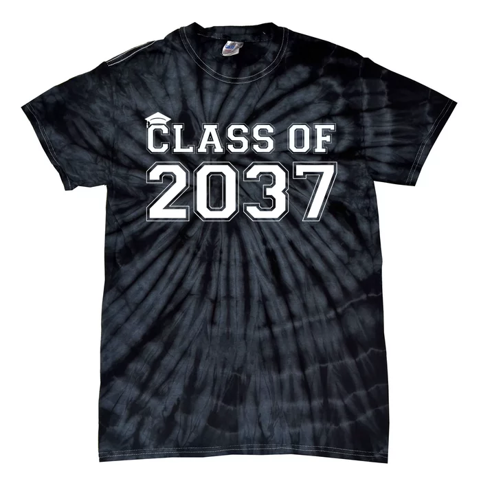 Class Of 2037 Pre K Grow With Me Graduation Tie-Dye T-Shirt