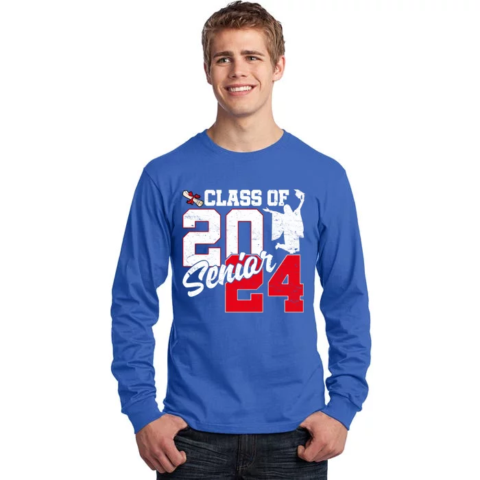 Class Of 2024 Senior 24 Graduation 2024 First Day Of School Gift Tall Long Sleeve T-Shirt