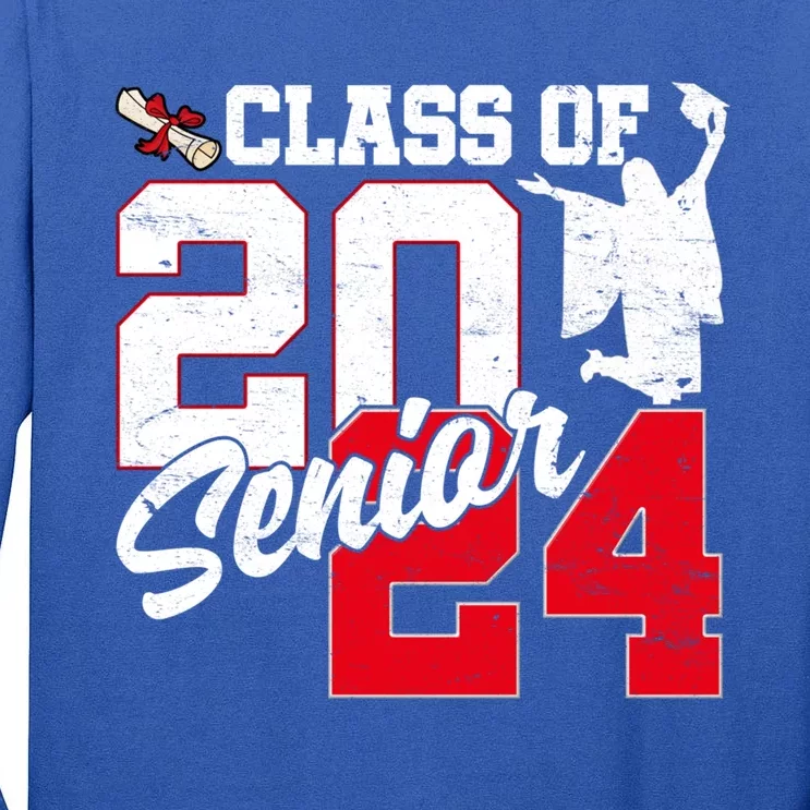 Class Of 2024 Senior 24 Graduation 2024 First Day Of School Gift Tall Long Sleeve T-Shirt