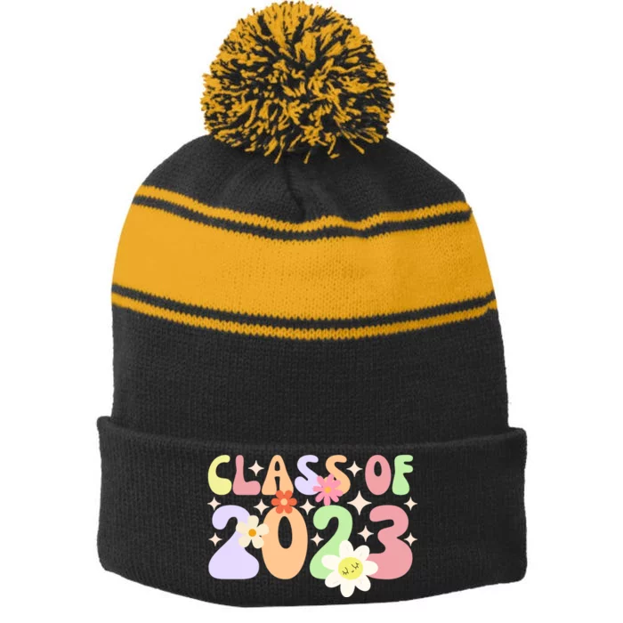 Class Of 2026 Stripe Pom Pom Beanie