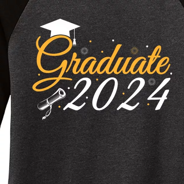 Class Of 2024 Graduate Funny Graduation Women's Tri-Blend 3/4-Sleeve Raglan Shirt