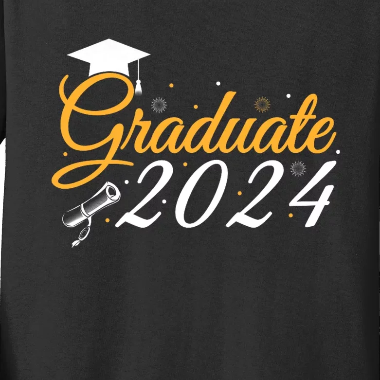 Class Of 2024 Graduate Funny Graduation Kids Long Sleeve Shirt