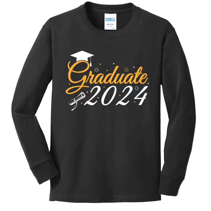 Class Of 2024 Graduate Funny Graduation Kids Long Sleeve Shirt