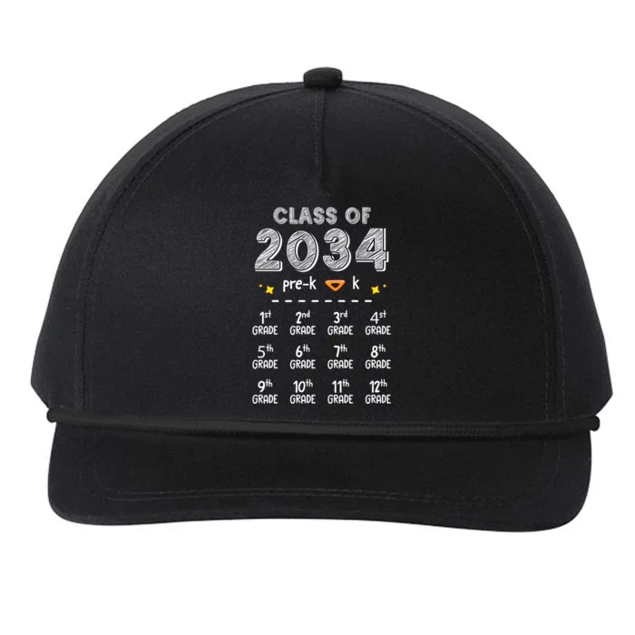 Class Of 2034 Graduates From Kindergarten To Graduation Day Gift Snapback Five-Panel Rope Hat