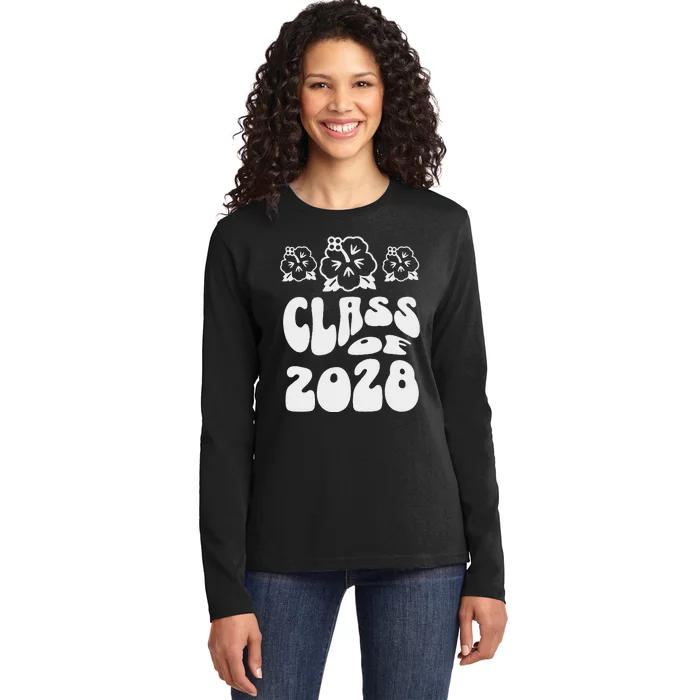 Class Of 2028 Kindergarten Ladies Long Sleeve Shirt