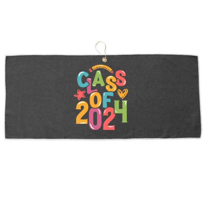 Class Of 2024 Celebration Graphic Large Microfiber Waffle Golf Towel