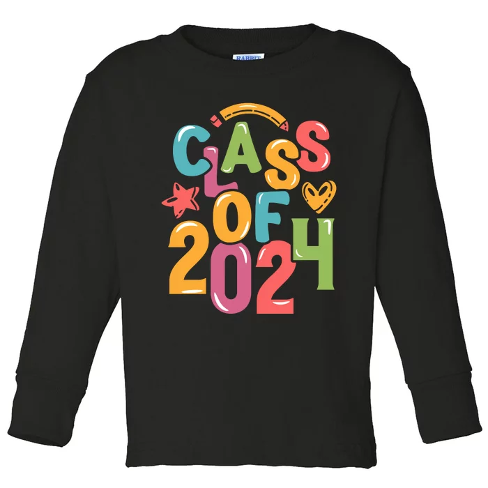 Class Of 2024 Celebration Graphic Toddler Long Sleeve Shirt