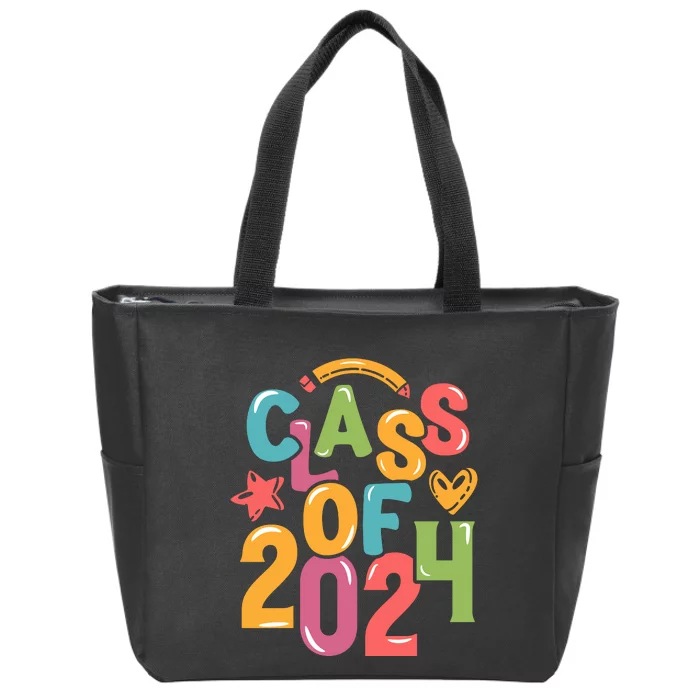 Class Of 2024 Celebration Graphic Zip Tote Bag