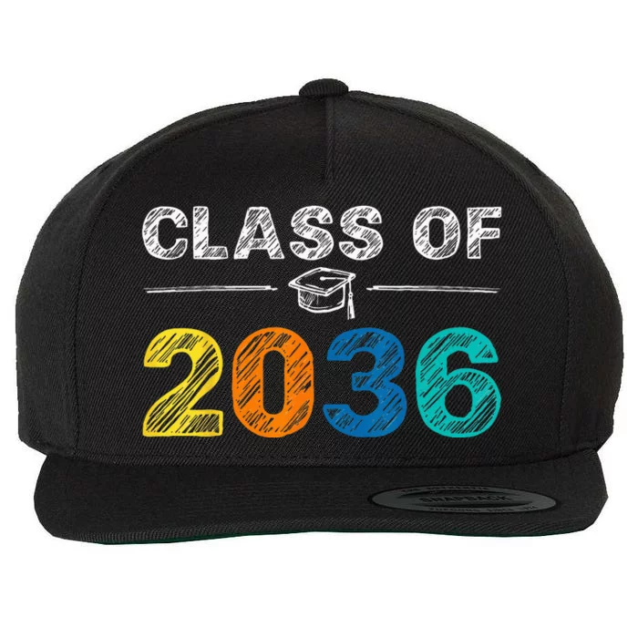 Class of 2036 Grow With Me First Day of School Graduation Wool Snapback Cap