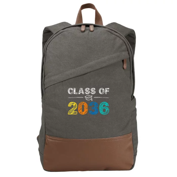 Class of 2036 Grow With Me First Day of School Graduation Cotton Canvas Backpack