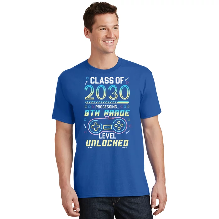 Class Of 2030 Gaming 6th Grade Level Unlocked Back To School T-Shirt