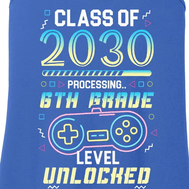 Class Of 2030 Gaming 6th Grade Level Unlocked Back To School Ladies Essential Tank