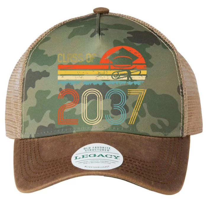 Class Of 2037 Grow With Me Prek Graduate Vintage Retro Legacy Tie Dye Trucker Hat