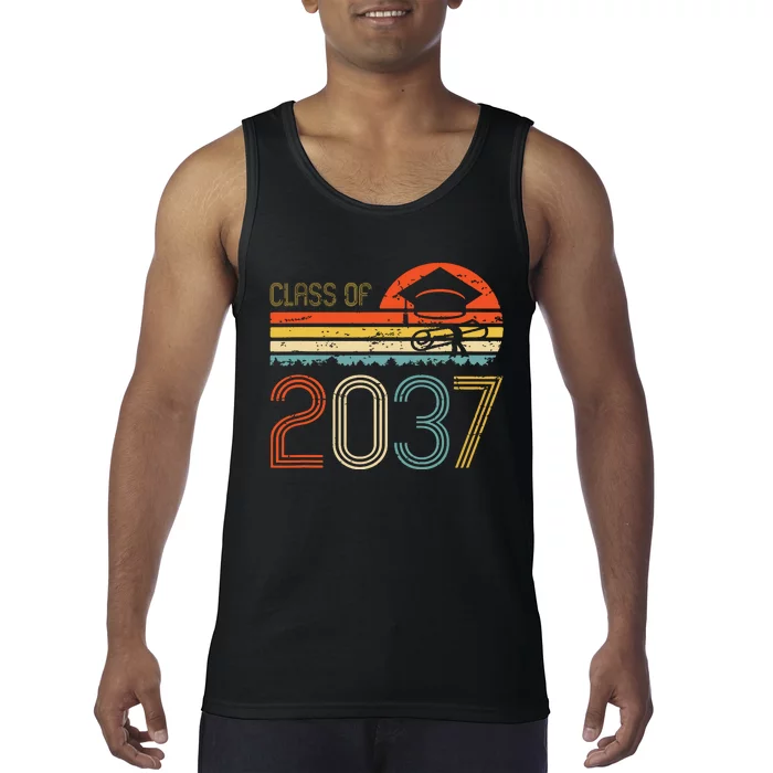 Class Of 2037 Grow With Me Prek Graduate Vintage Retro Tank Top