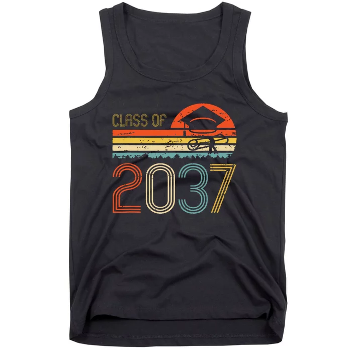 Class Of 2037 Grow With Me Prek Graduate Vintage Retro Tank Top