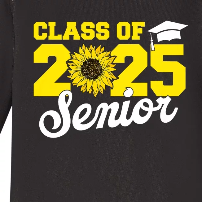 Class Of 2025 Senior 2025 Sunflower Back To School 2025 Girl Baby Long Sleeve Bodysuit