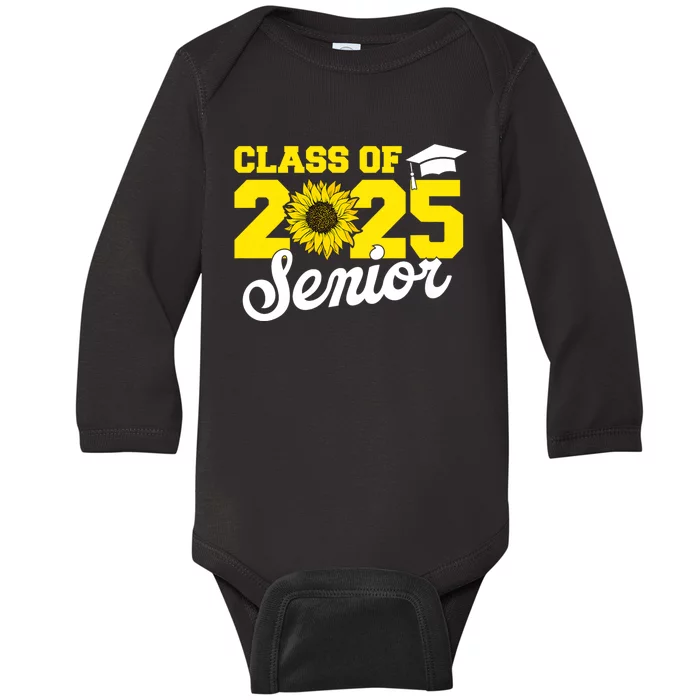 Class Of 2025 Senior 2025 Sunflower Back To School 2025 Girl Baby Long Sleeve Bodysuit