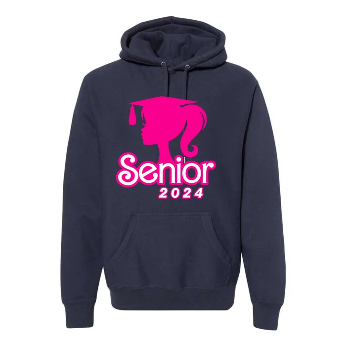 Class Of 2024 Senior Pink Design Funny Seniors 2024 Girl Premium Hoodie