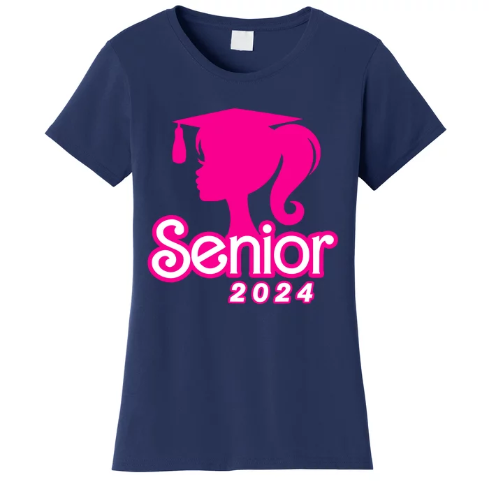 Class Of 2024 Senior Pink Design Funny Seniors 2024 Girl Women's T-Shirt