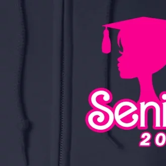 Class Of 2024 Senior Pink Design Funny Seniors 2024 Girl Full Zip Hoodie